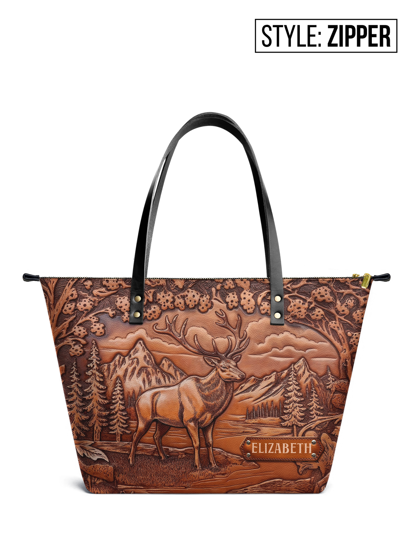 Deer Jungle ANRZ02016645JB Leather Tote Bag