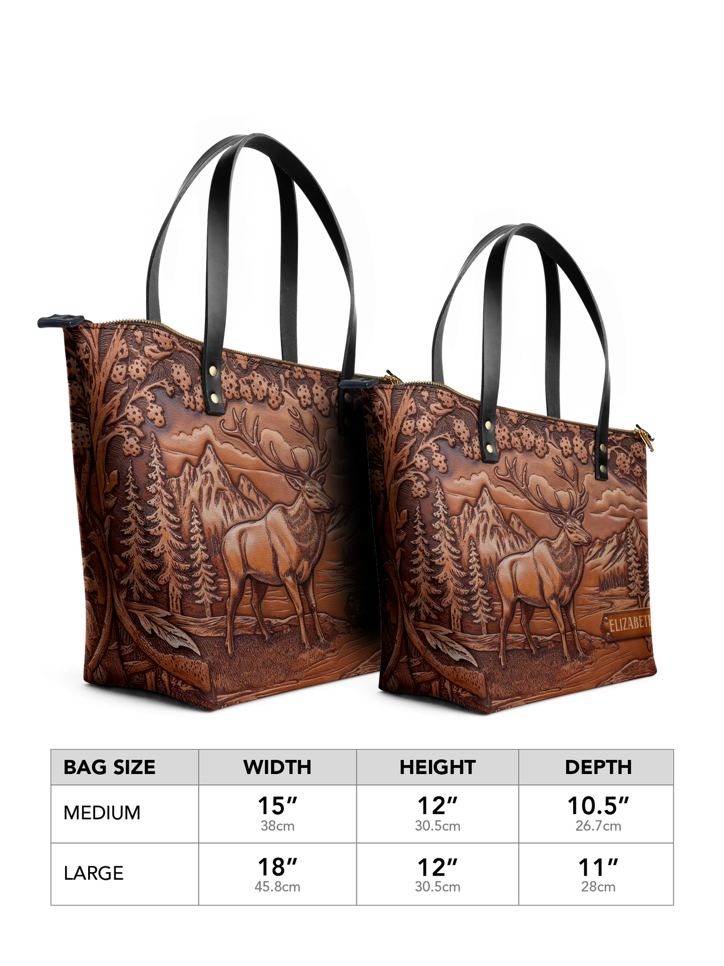 Deer Jungle ANRZ02016645JB Leather Tote Bag