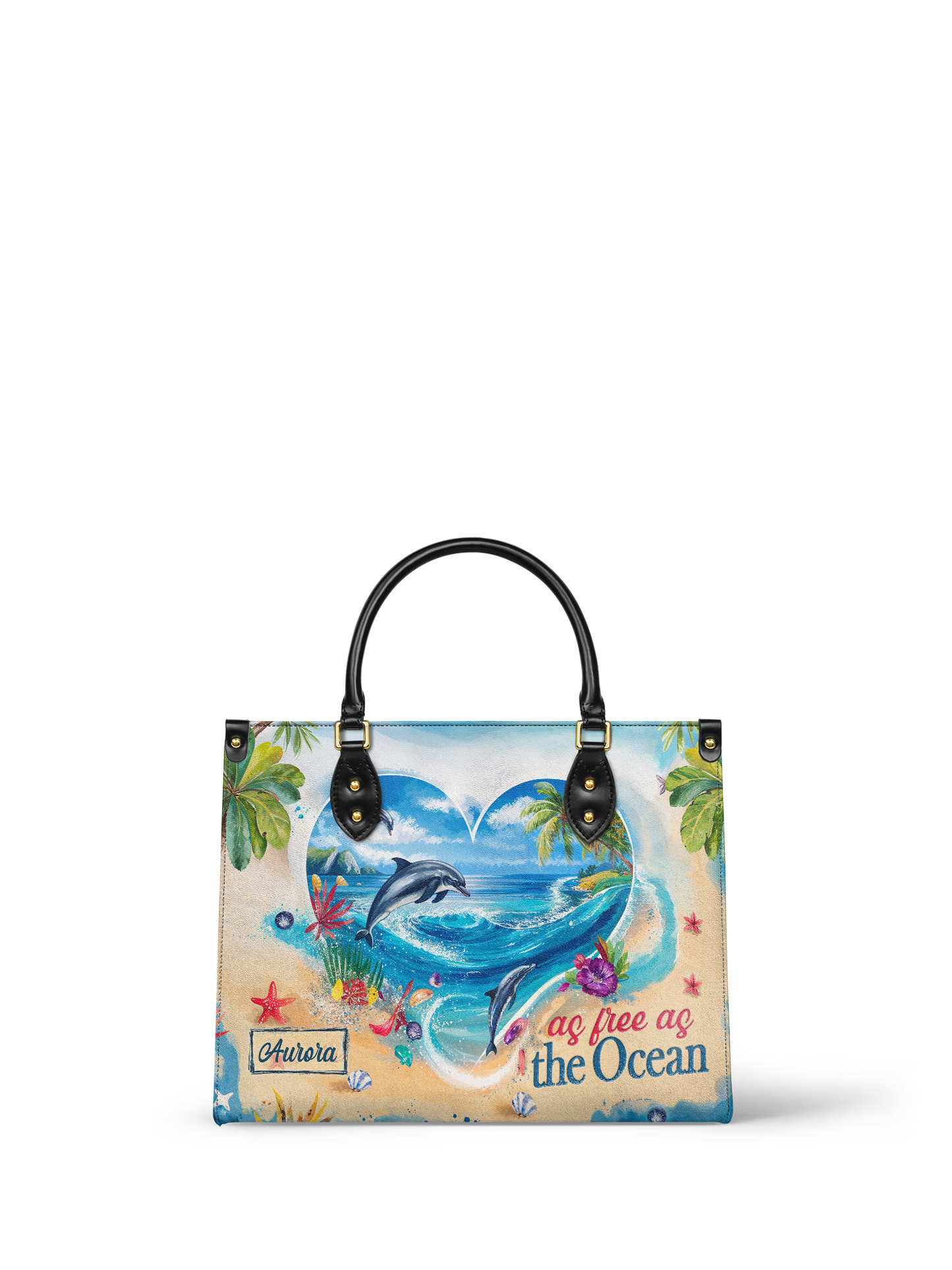 Dolphin As Free As The Ocean Dolphin Beach HTRZ27128927HK Leather Bag