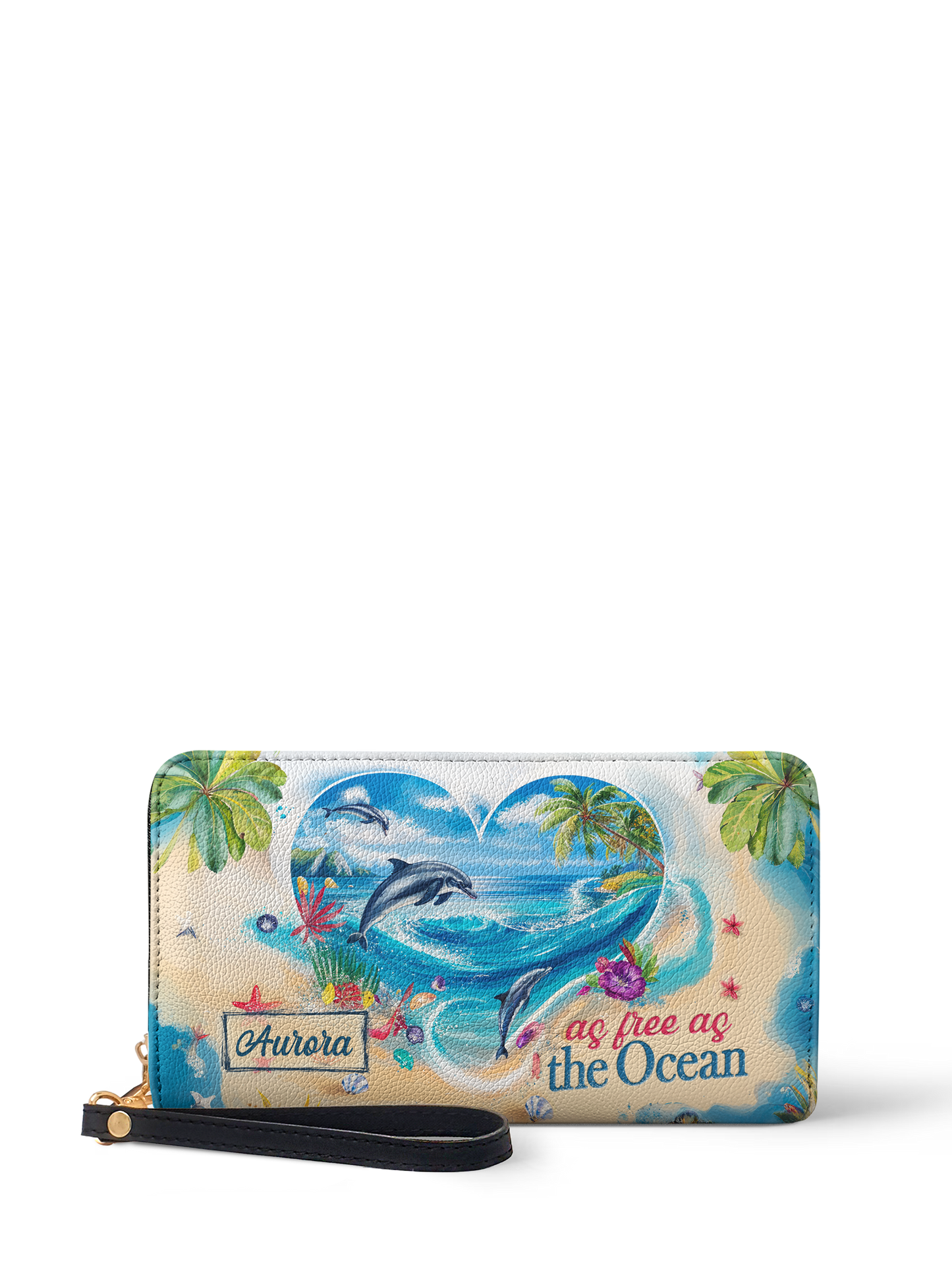 Dolphin As Free As The Ocean Dolphin Beach HTRZ02011114KC Wallet