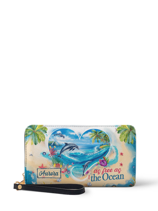 Dolphin As Free As The Ocean Dolphin Beach HTRZ02011114KC Wallet