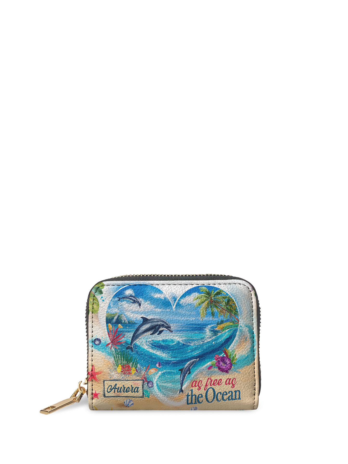 Dolphin As Free As The Ocean Dolphin Beach HTRZ02010376AT Mini Wallet