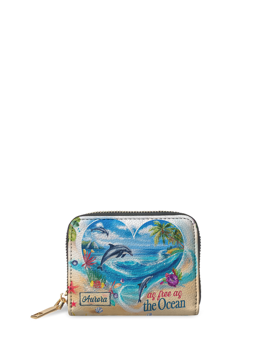 Dolphin As Free As The Ocean Dolphin Beach HTRZ02010376AT Mini Wallet