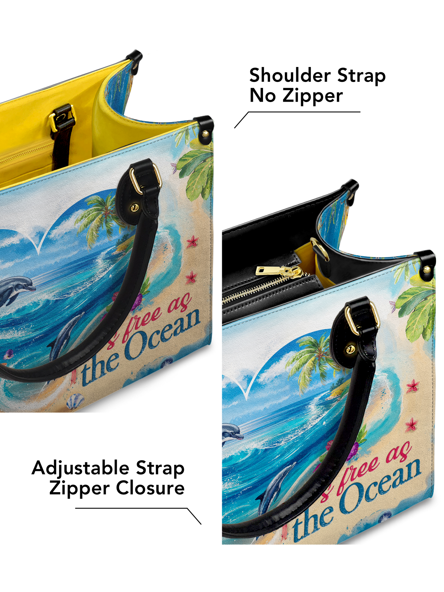 Dolphin As Free As The Ocean Dolphin Beach HTRZ27128927HK Leather Bag