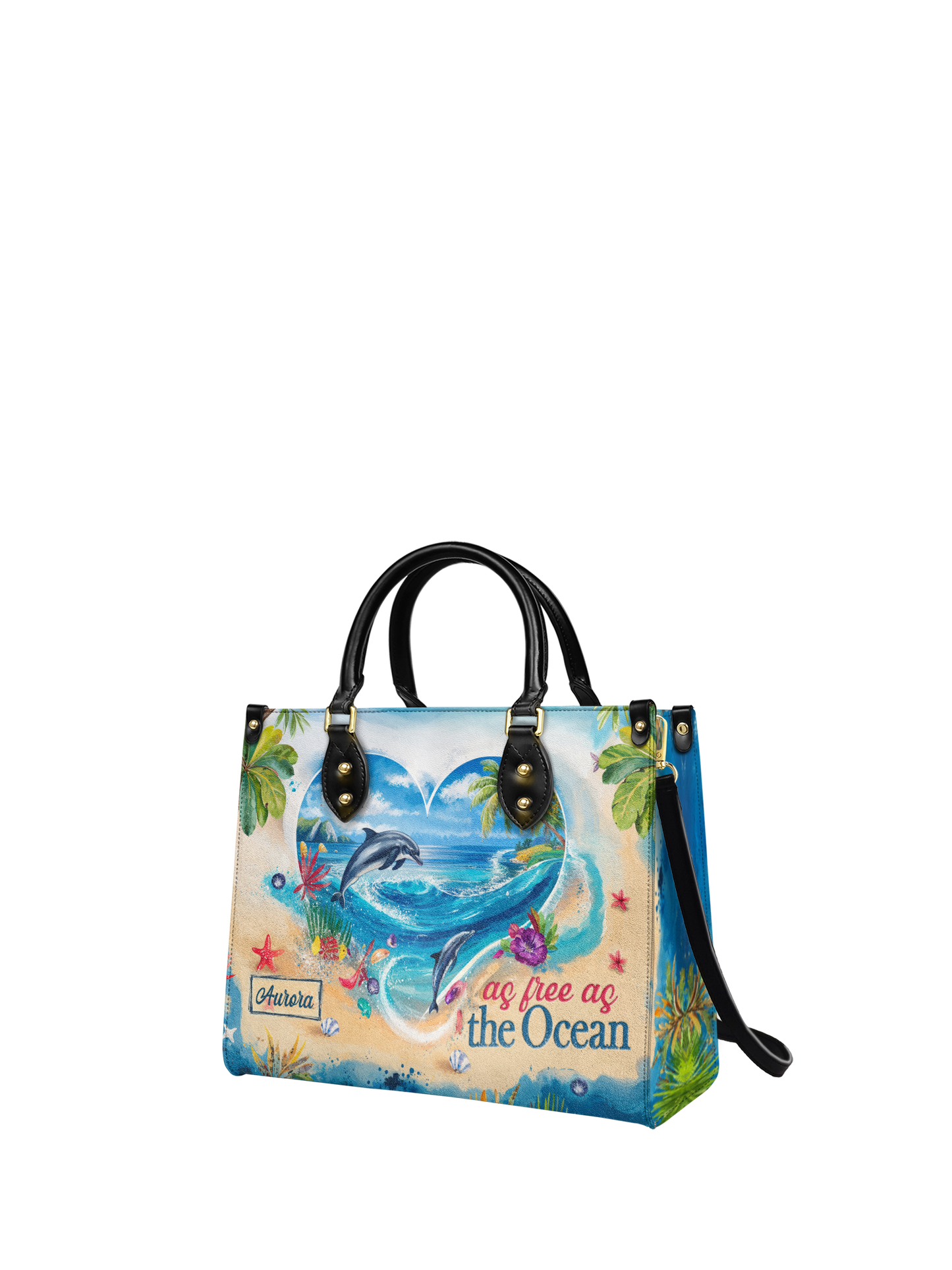 Dolphin As Free As The Ocean Dolphin Beach HTRZ27128927HK Leather Bag