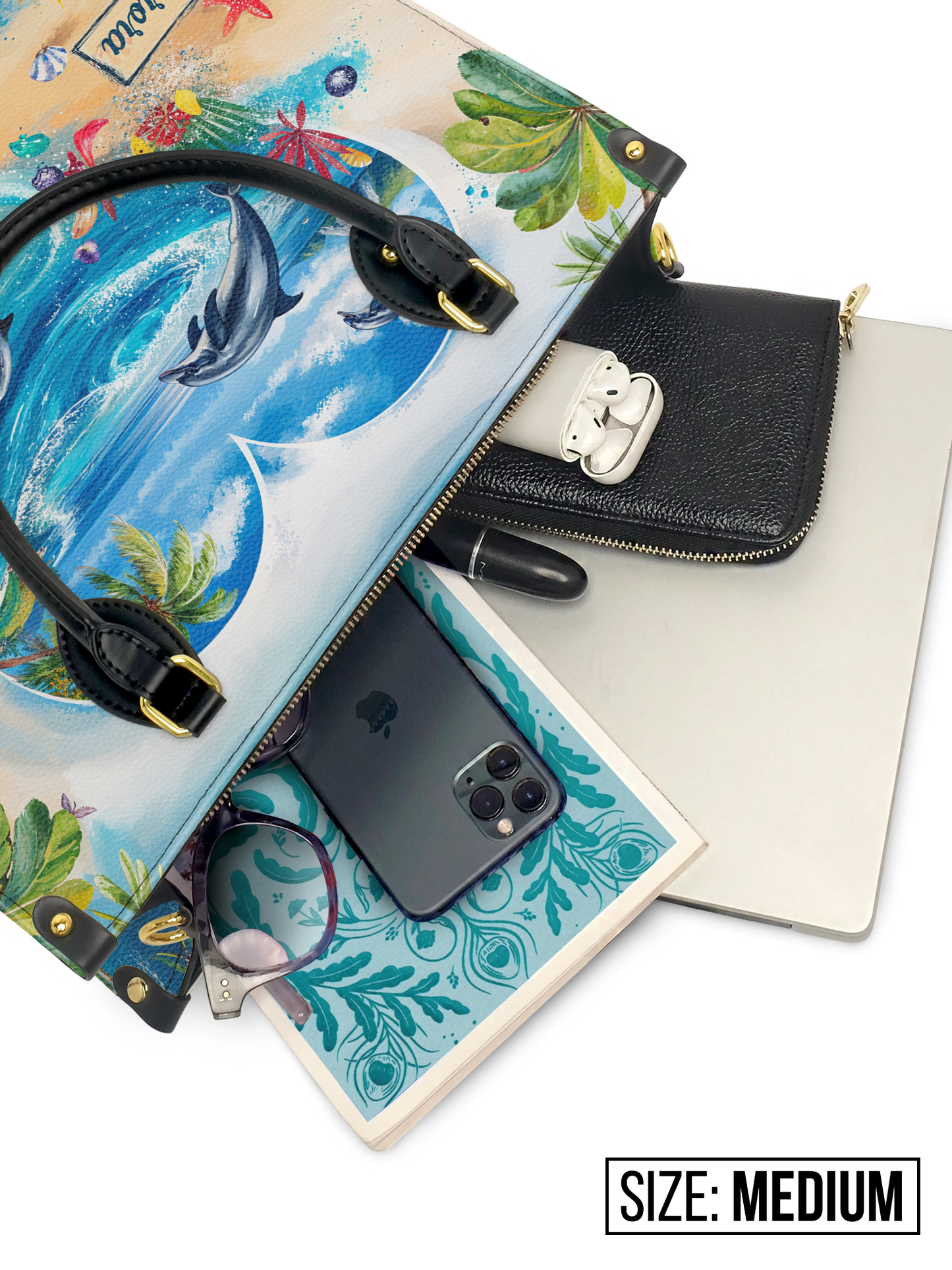 Dolphin As Free As The Ocean Dolphin Beach HTRZ27128927HK Leather Bag