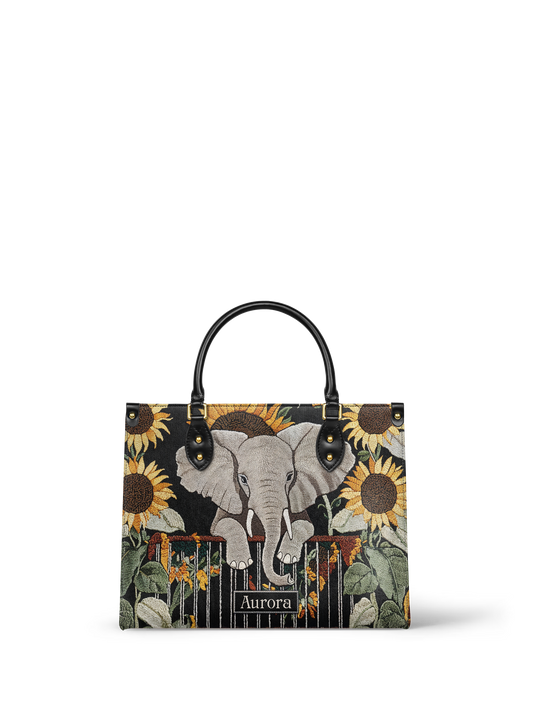 Elephant Sunflower HTRZ27124876ID Leather Bag