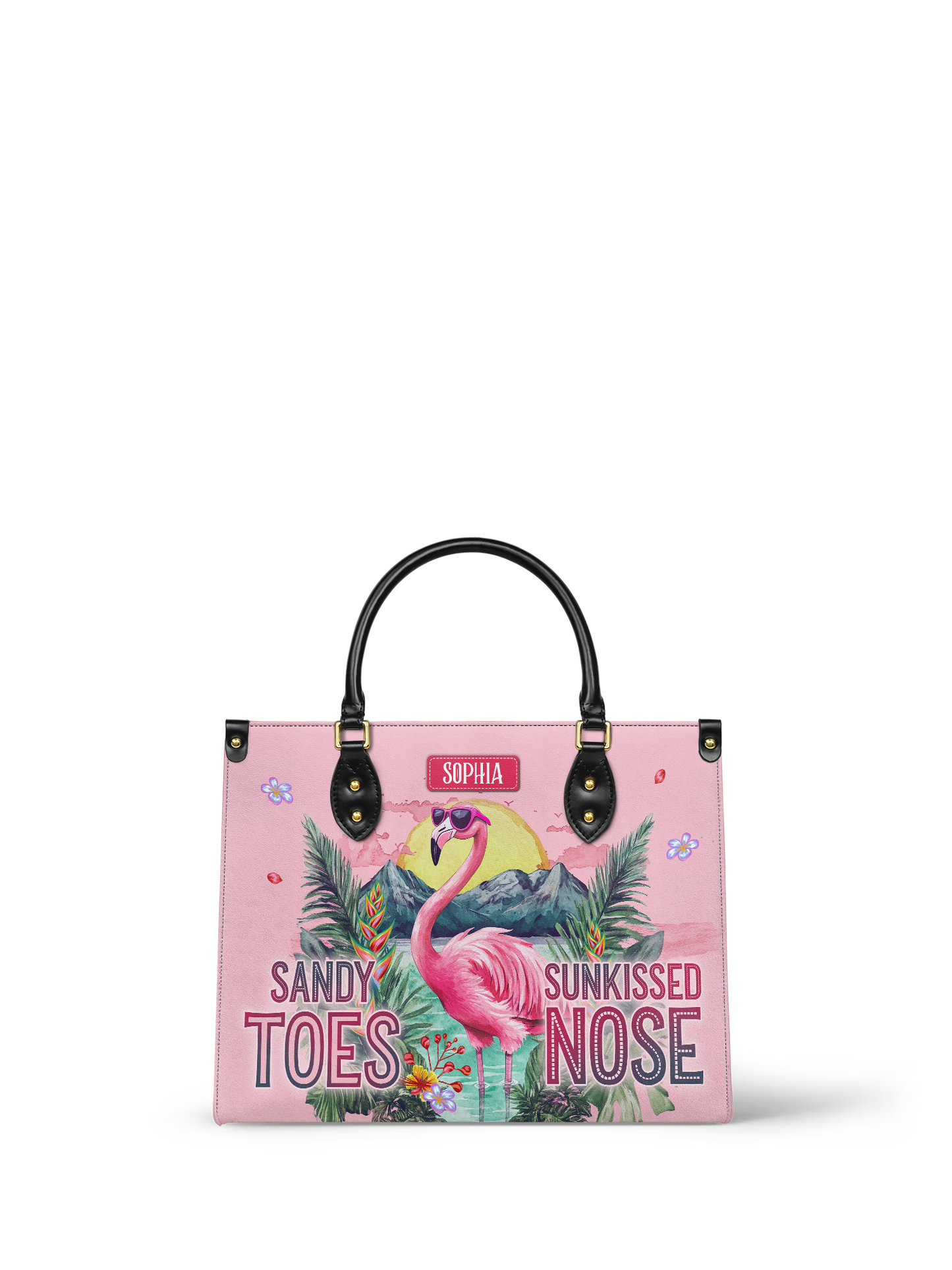 Sandy Toes Sunkissed Nose Flamingo Beach HHRZ27121812BF Leather Bag