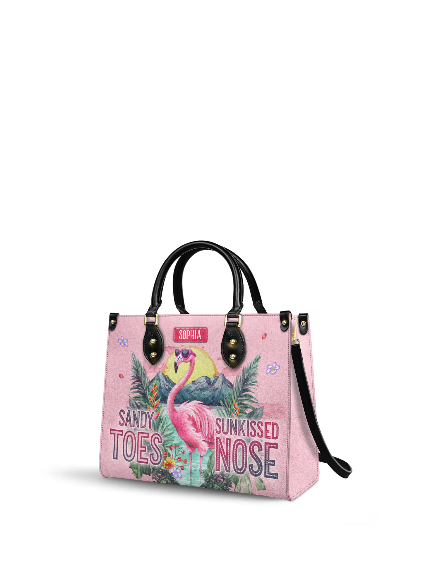 Sandy Toes Sunkissed Nose Flamingo Beach HHRZ27121812BF Leather Bag