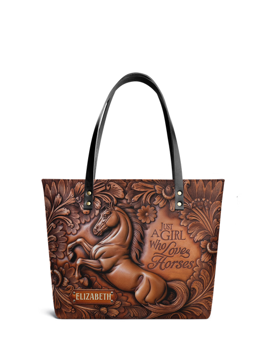 Horse Flower ANRZ02015089JJ Leather Tote Bag