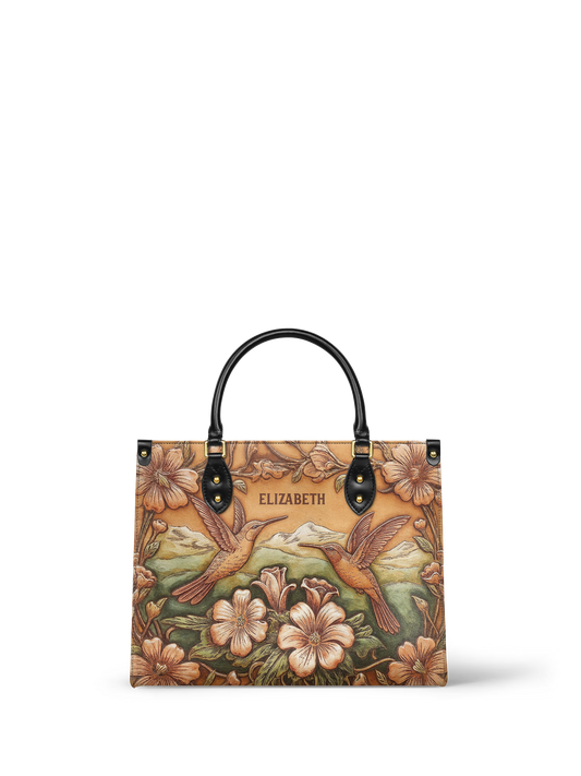 Hummingbird Flower ANRZ27122136DK Leather Bag