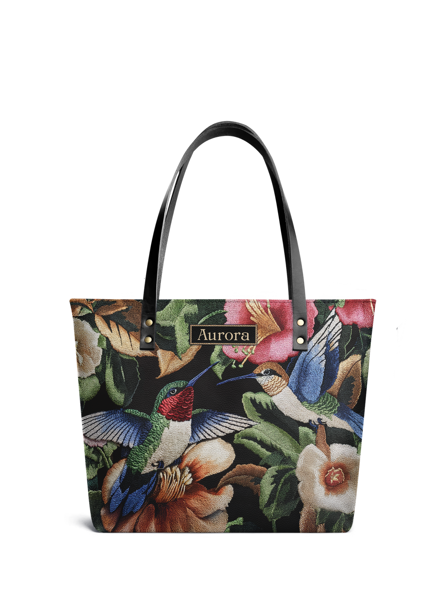 Hummingbird Flower HTRZ30127766QL Leather Tote Bag