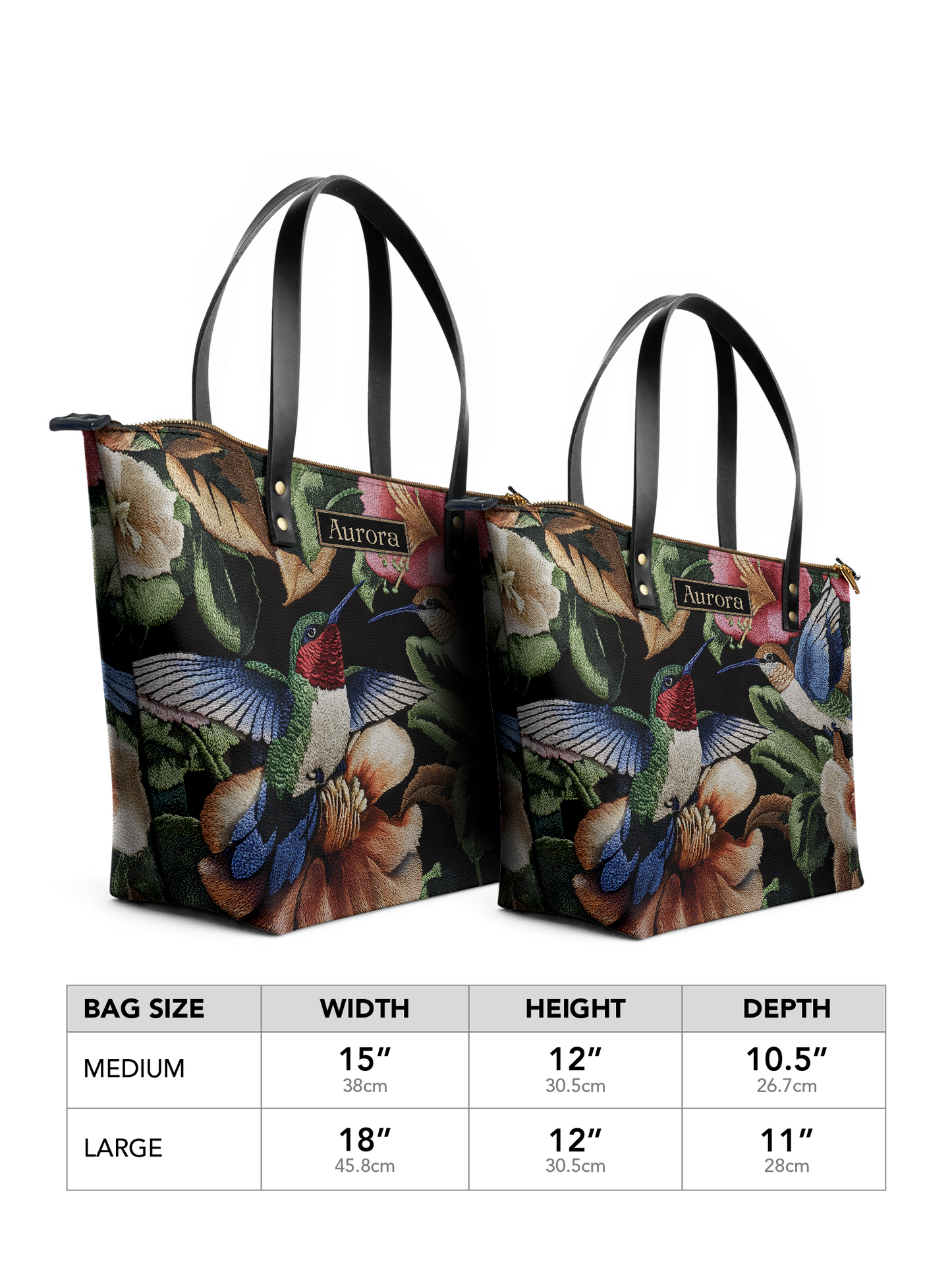 Hummingbird Flower HTRZ30127766QL Leather Tote Bag