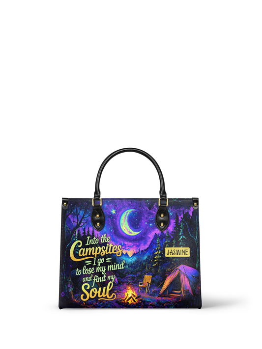 Into The Campsites I Go To Lose My Mind And Find My Soul Campfire Jungle HHRZ27129026LM Leather Bag