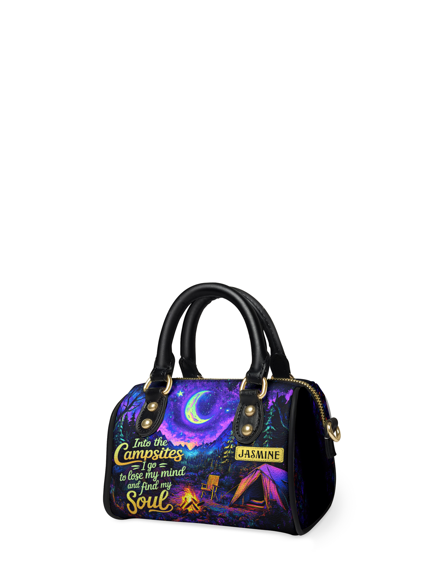 Into The Campsites I Go To Lose My Mind And Find My Soul Campfire Jungle ANRZ02017587JZ Mini Satchel