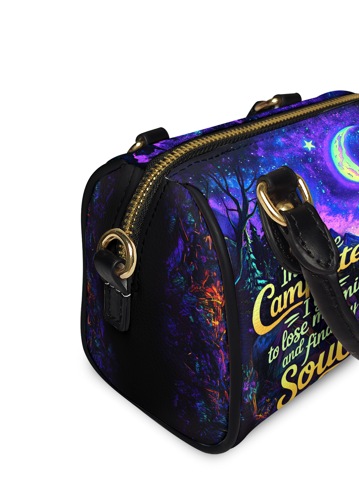 Into The Campsites I Go To Lose My Mind And Find My Soul Campfire Jungle ANRZ02017587JZ Mini Satchel