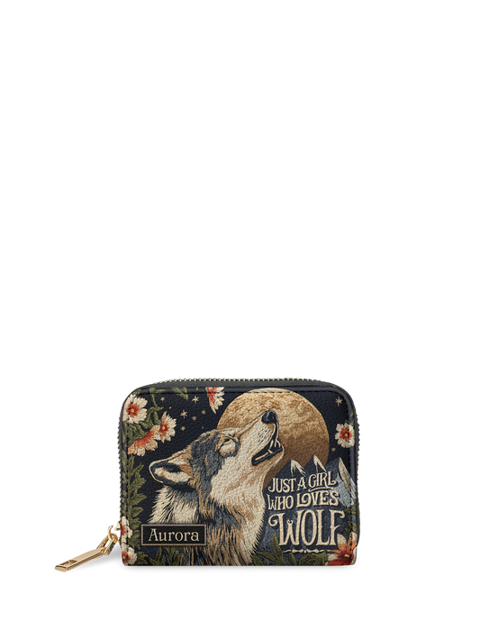 Just A Girl Who Loves Wolf Jungle HTRZ02018293HH Mini Wallet