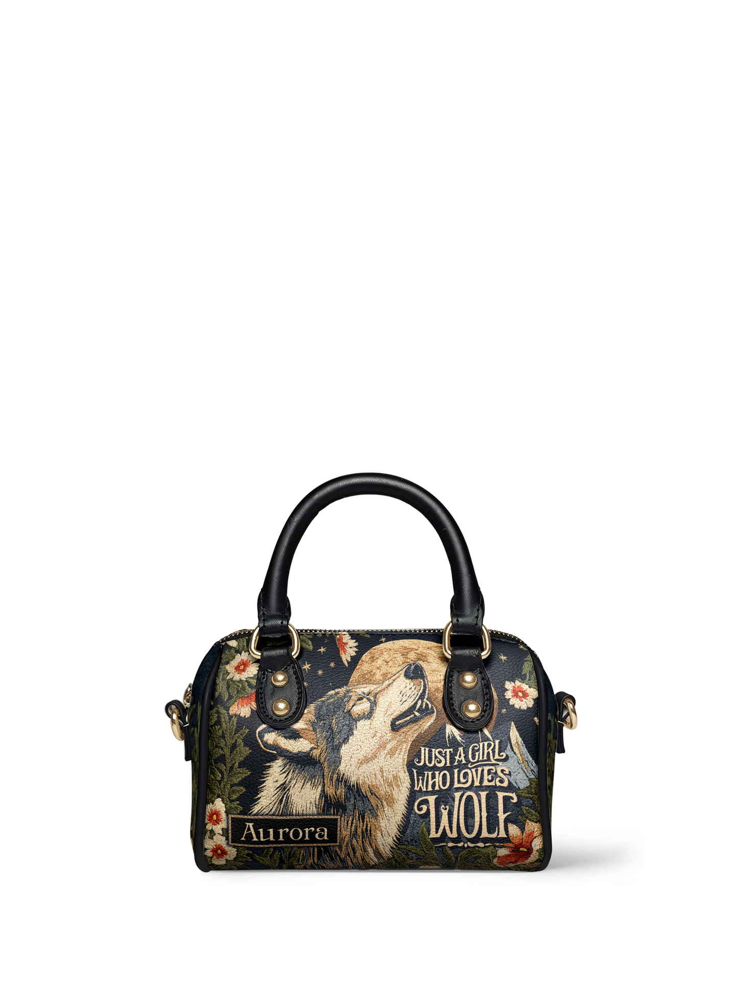 Just A Girl Who Loves Wolf Jungle ANRZ02013935ZW Mini Satchel