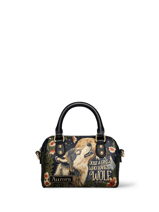 Just A Girl Who Loves Wolf Jungle ANRZ02013935ZW Mini Satchel