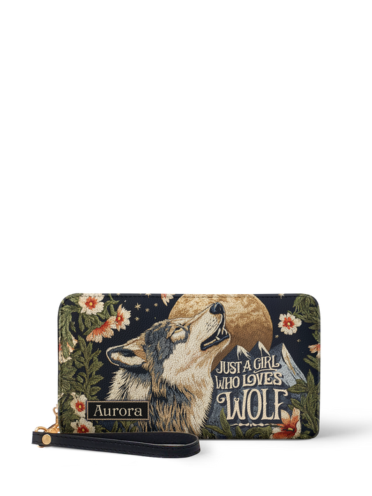 Just A Girl Who Loves Wolf Jungle HTRZ02014522HP Wallet