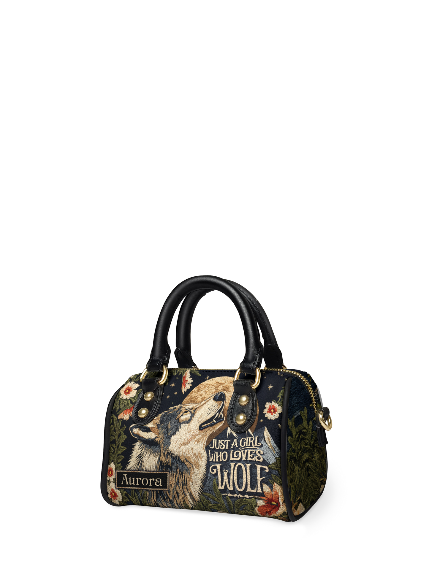 Just A Girl Who Loves Wolf Jungle ANRZ02013935ZW Mini Satchel