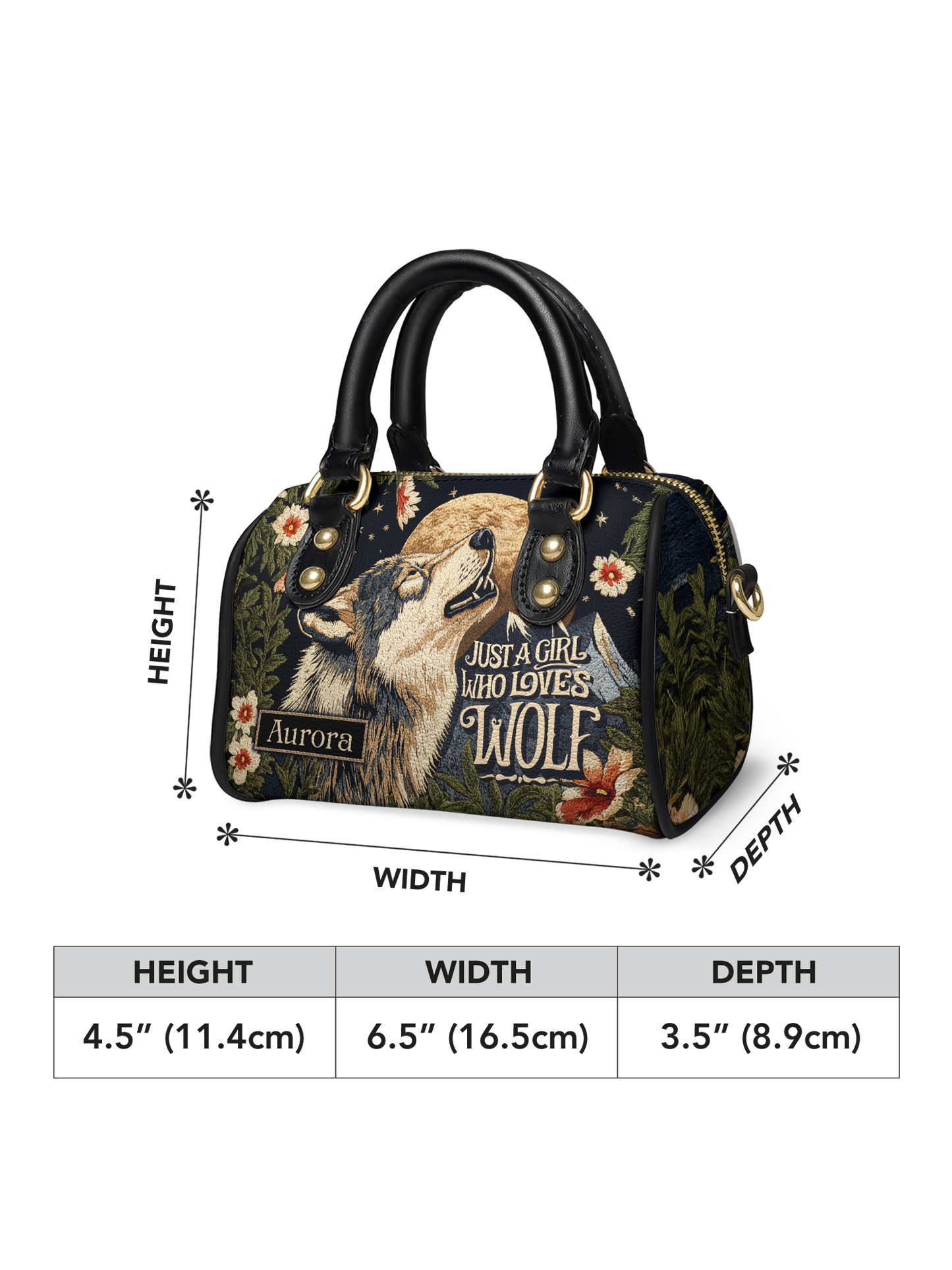 Just A Girl Who Loves Wolf Jungle ANRZ02013935ZW Mini Satchel