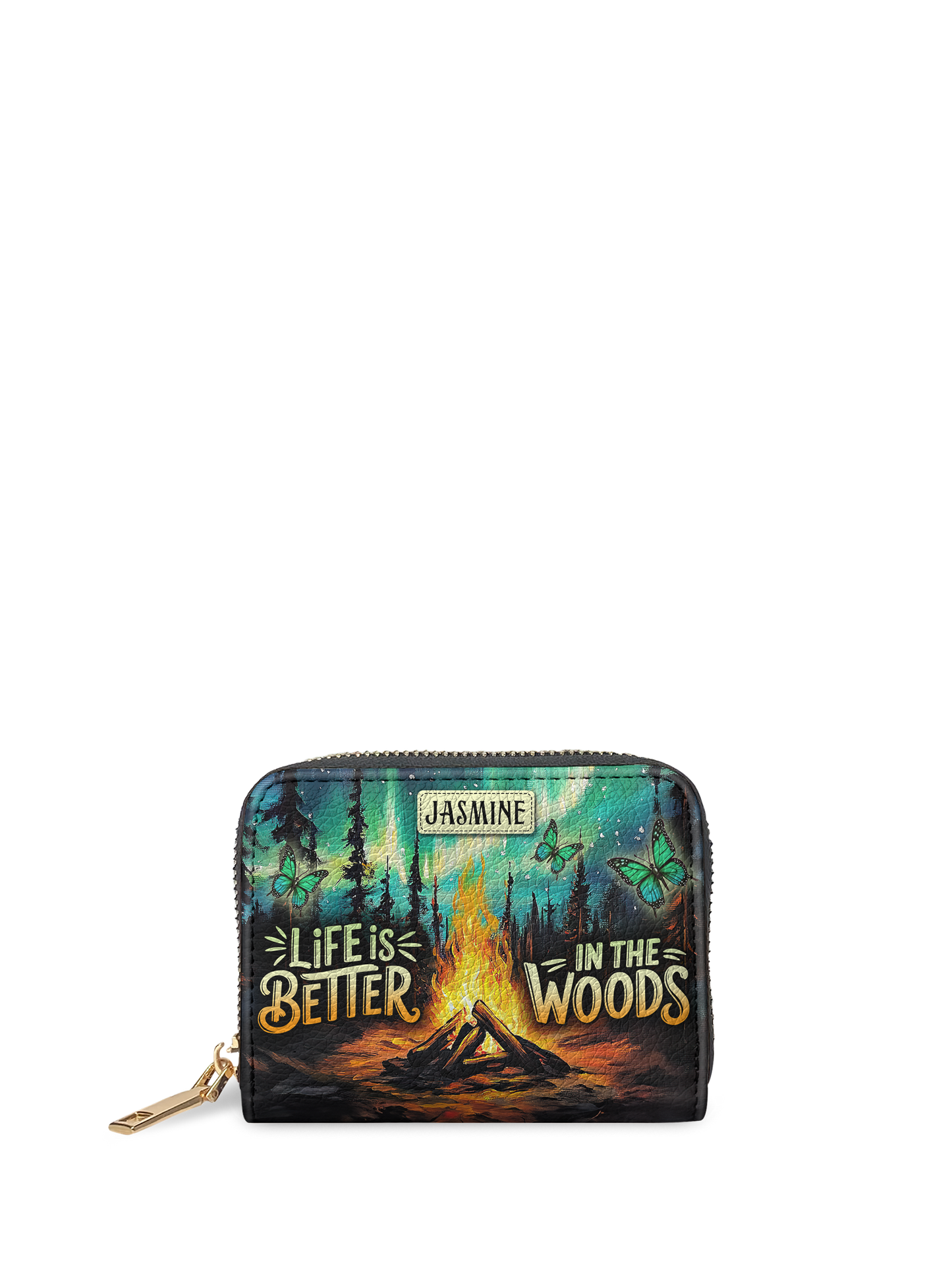 Life Is Better In The Woods Campfire Jungle HTRZ02019617XF Mini Wallet