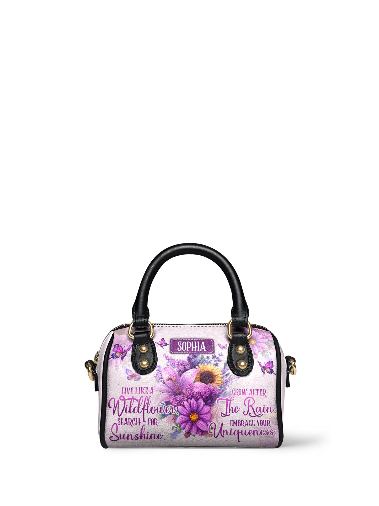 Live Like A Wildflower Search For Sunshine Grow After The Rain Embrace You Uniqueness Butterfly ANRZ02018298RG Mini Satchel