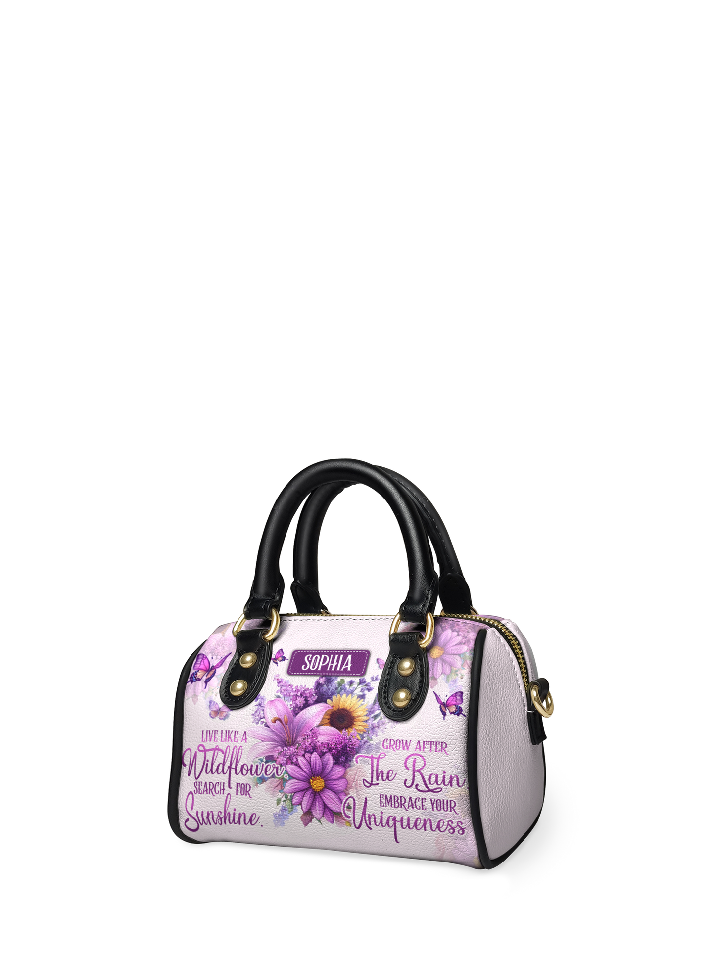 Live Like A Wildflower Search For Sunshine Grow After The Rain Embrace You Uniqueness Butterfly ANRZ02018298RG Mini Satchel