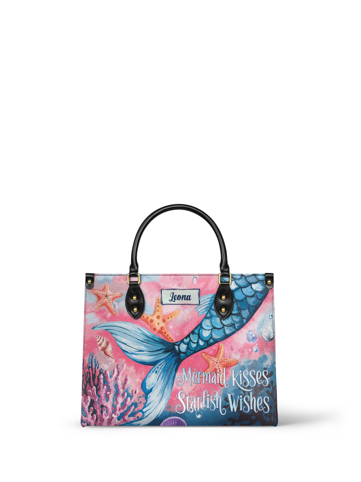 Mermaid Kisses Starfish Wishes Beach HTRZ27125101KI Leather Bag