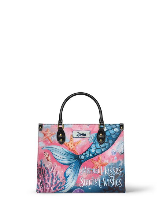 Mermaid Kisses Starfish Wishes Beach HTRZ27125101KI Leather Bag