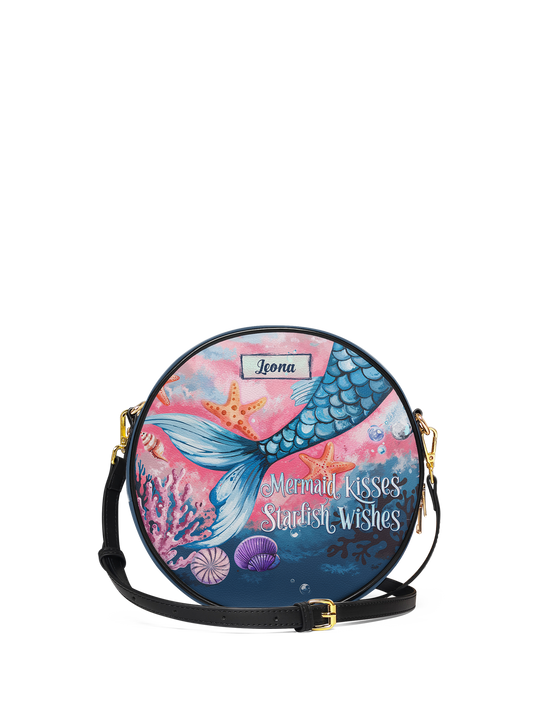 Mermaid Kisses Starfish Wishes Beach HHRZ07018657NX Circle Crossbody Bag