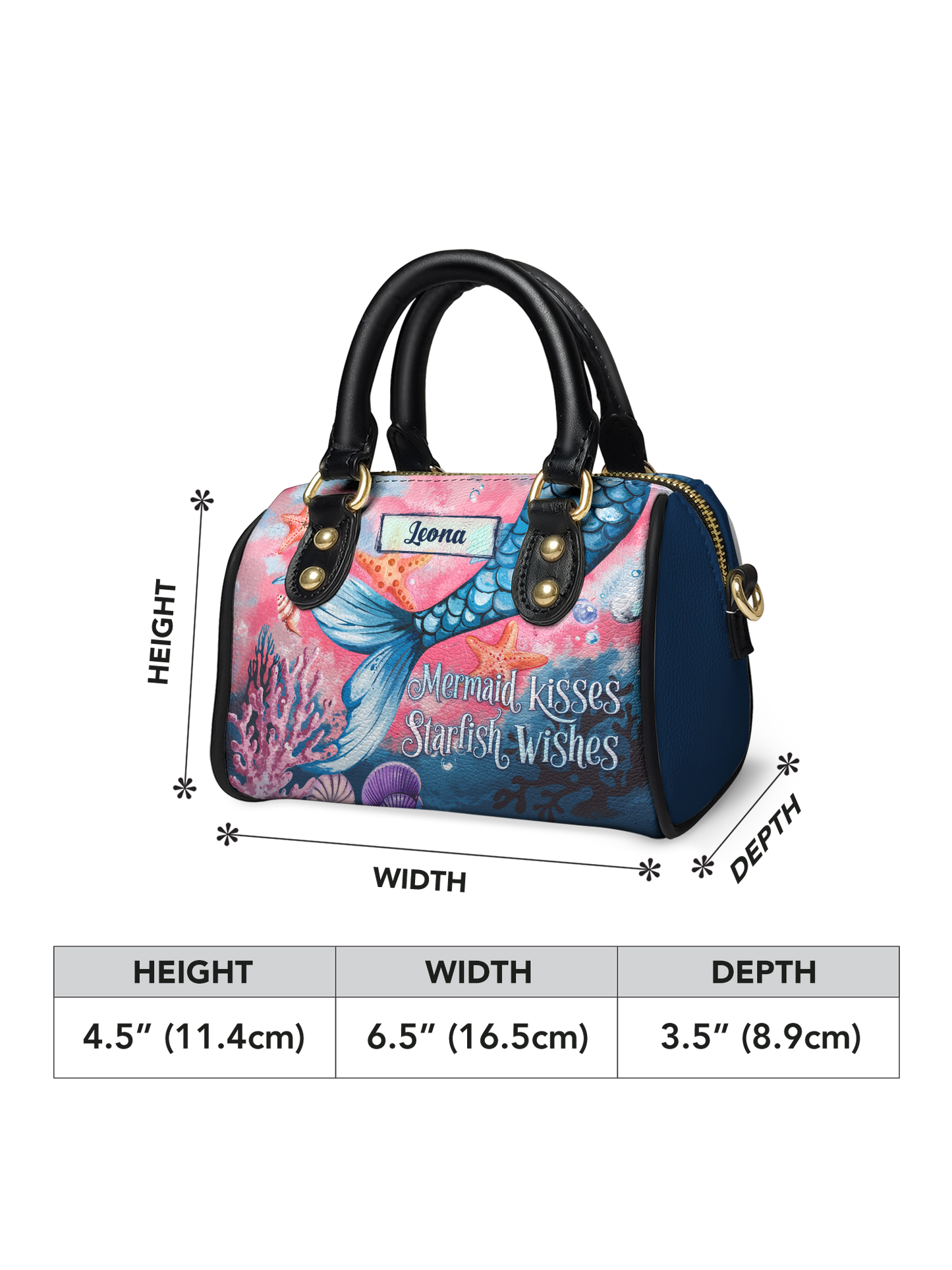 Mermaid Kisses Starfish Wishes Beach ANRZ02018376FW Mini Satchel