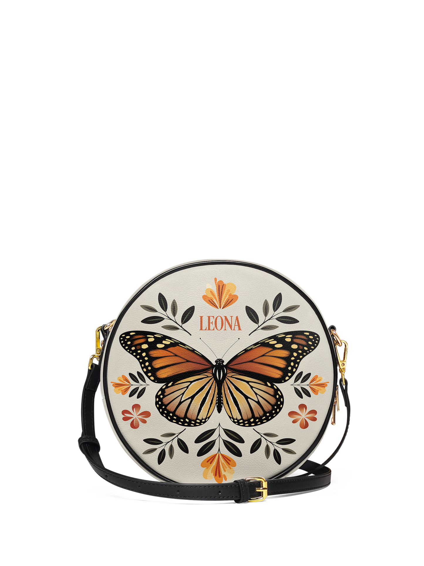 Minimalist Butterfly Flower HHRZ07018648JV Circle Crossbody Bag