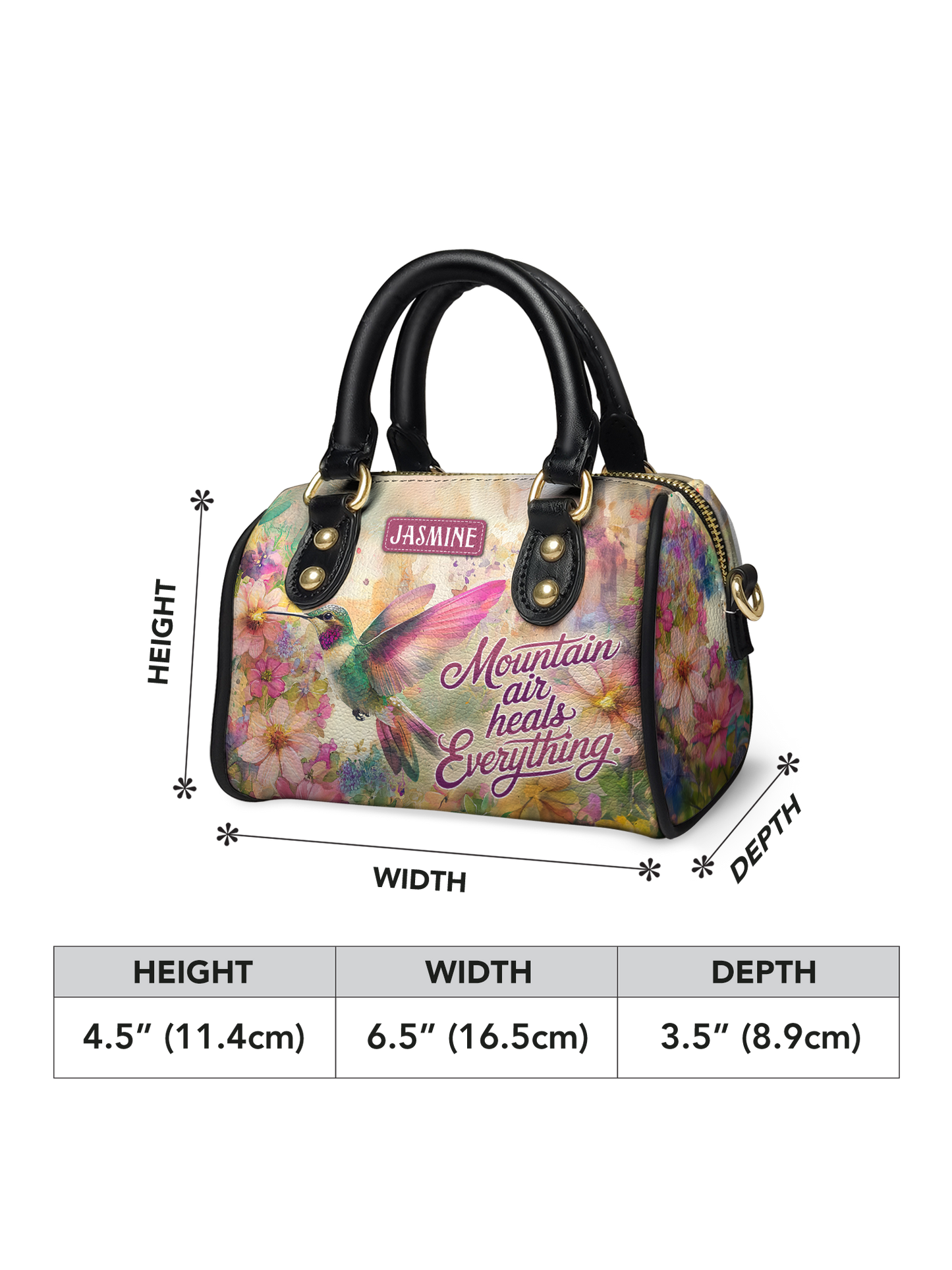 Mountain Air Heals Everything Hummingbird ANRZ02010743TR Mini Satchel