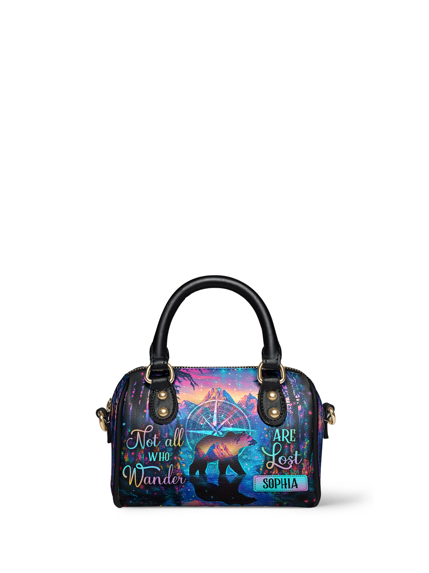 Not All Who Wander Are Lost Bear Jungle ANRZ02019442ER Mini Satchel