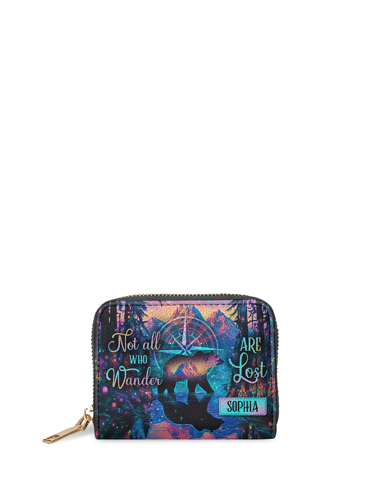 Not All Who Wander Are Lost Bear Jungle HTRZ02010728JD Mini Wallet