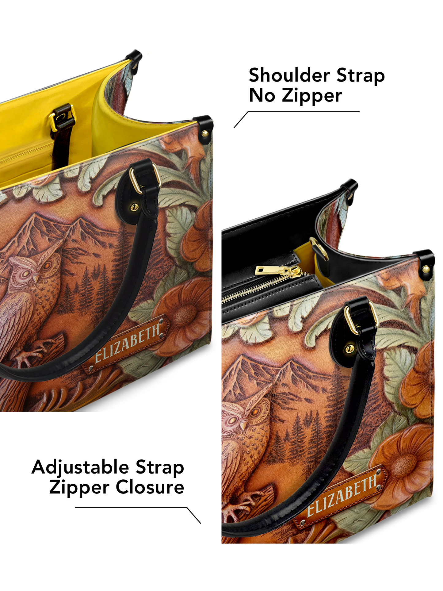 Owl Flower Jungle ANRZ27124821KY Leather Bag