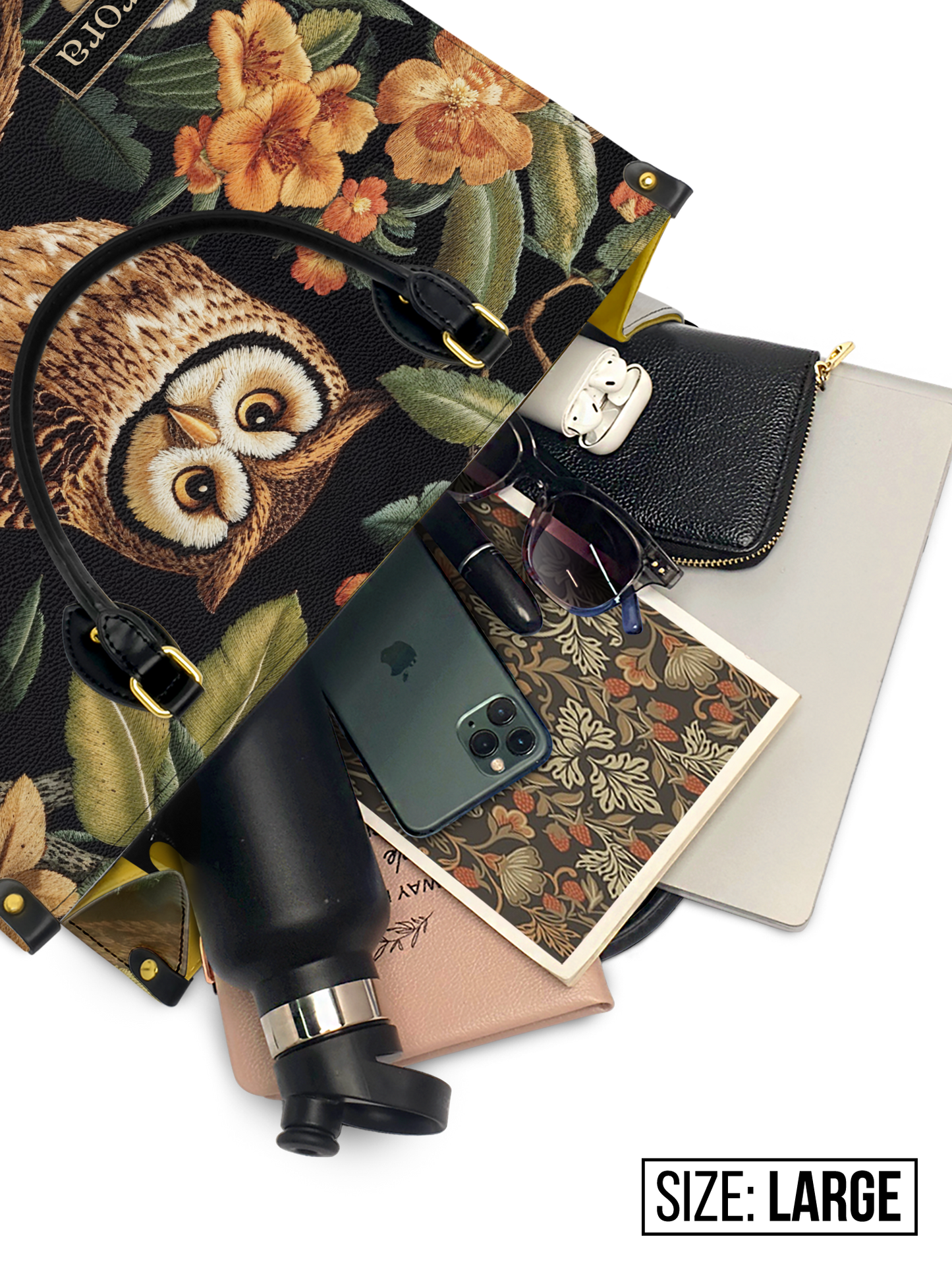 Owl Flower HTRZ27127805BE Leather Bag