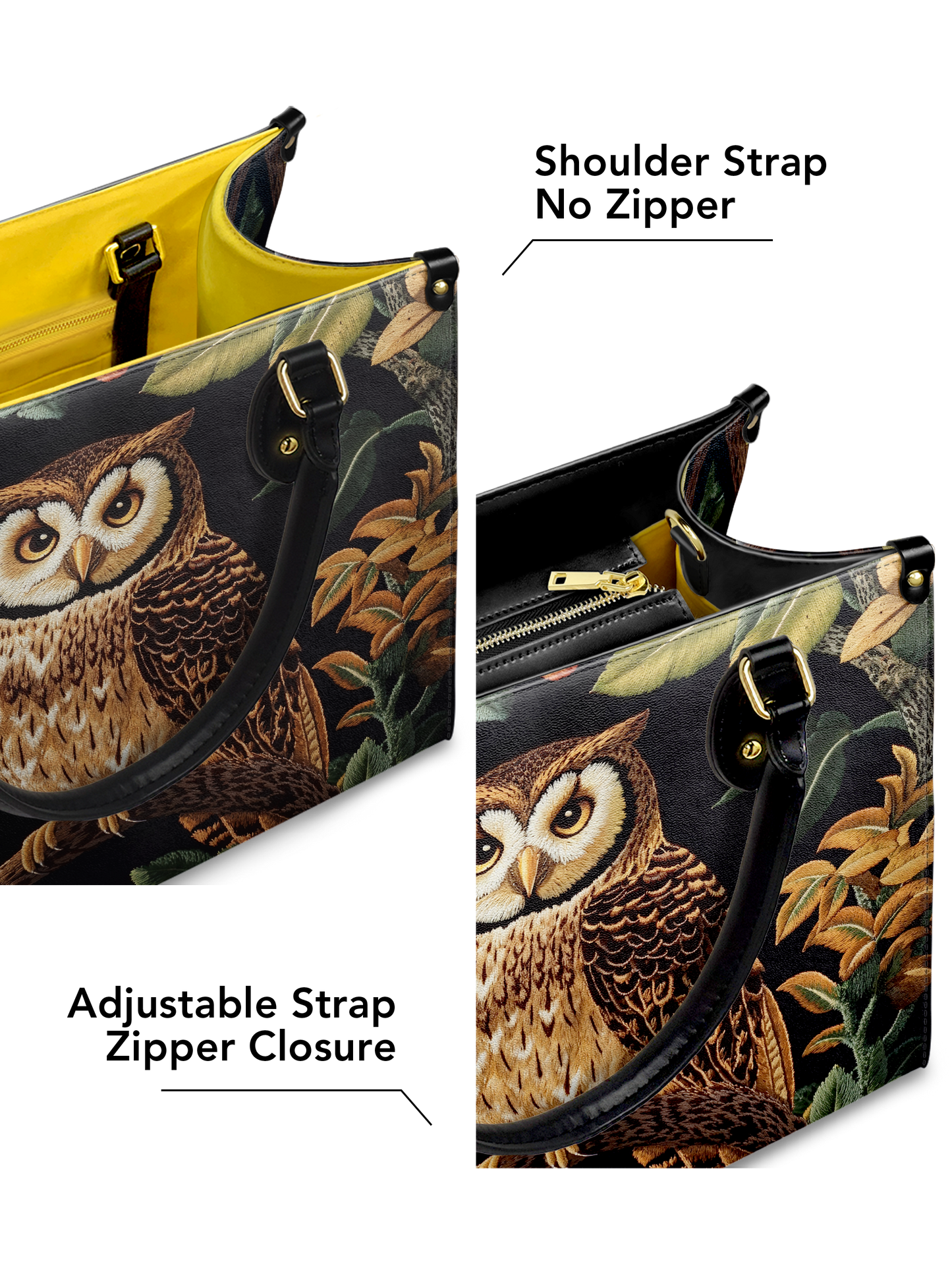 Owl Flower HTRZ27127805BE Leather Bag