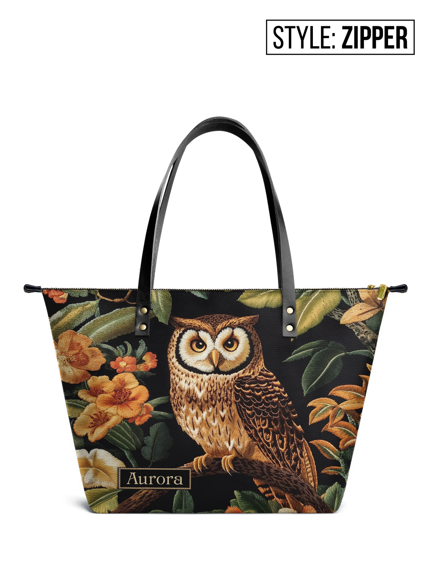 Owl Flower HTRZ30122093QI Leather Tote Bag