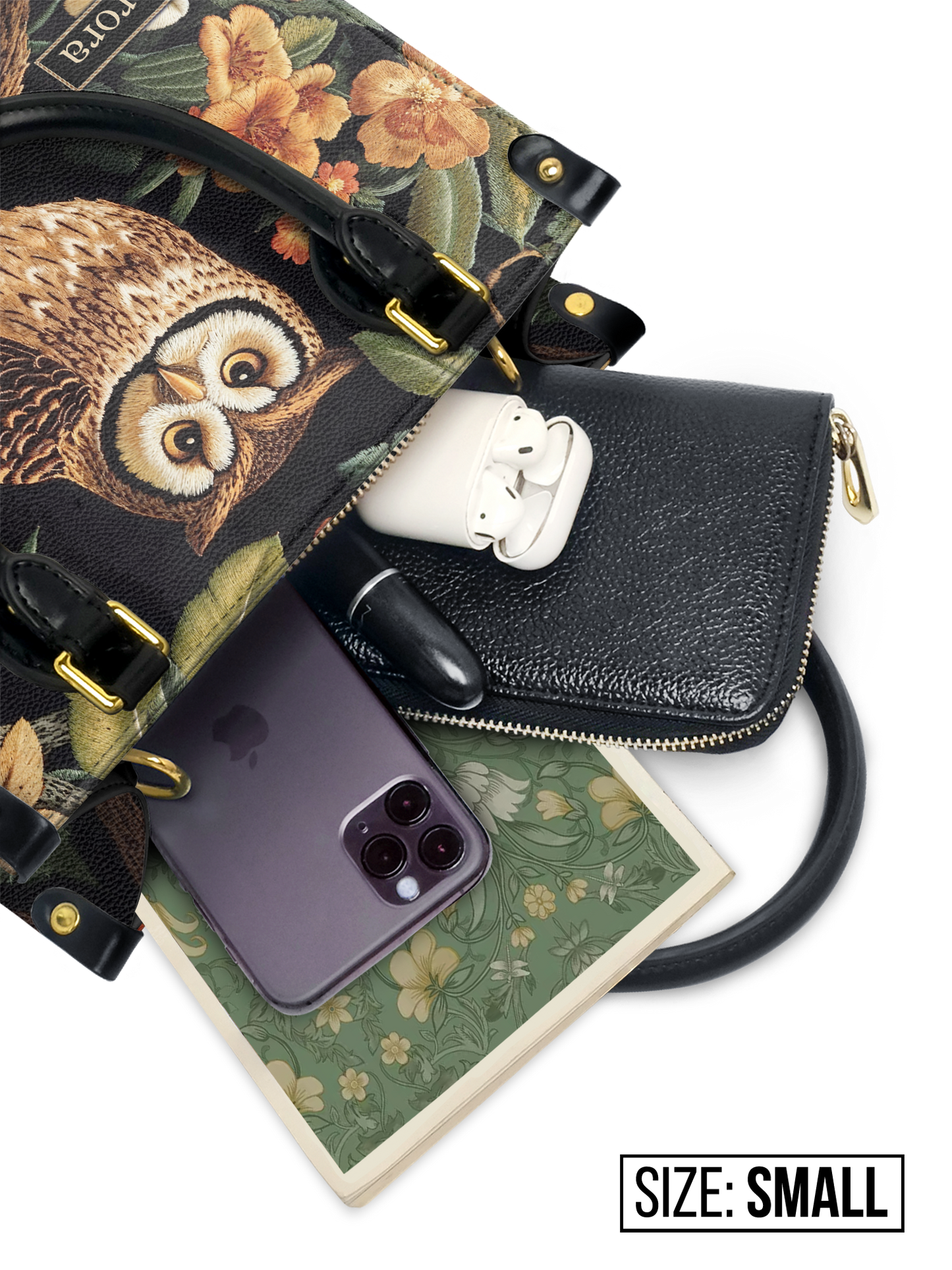 Owl Flower HTRZ27127805BE Leather Bag