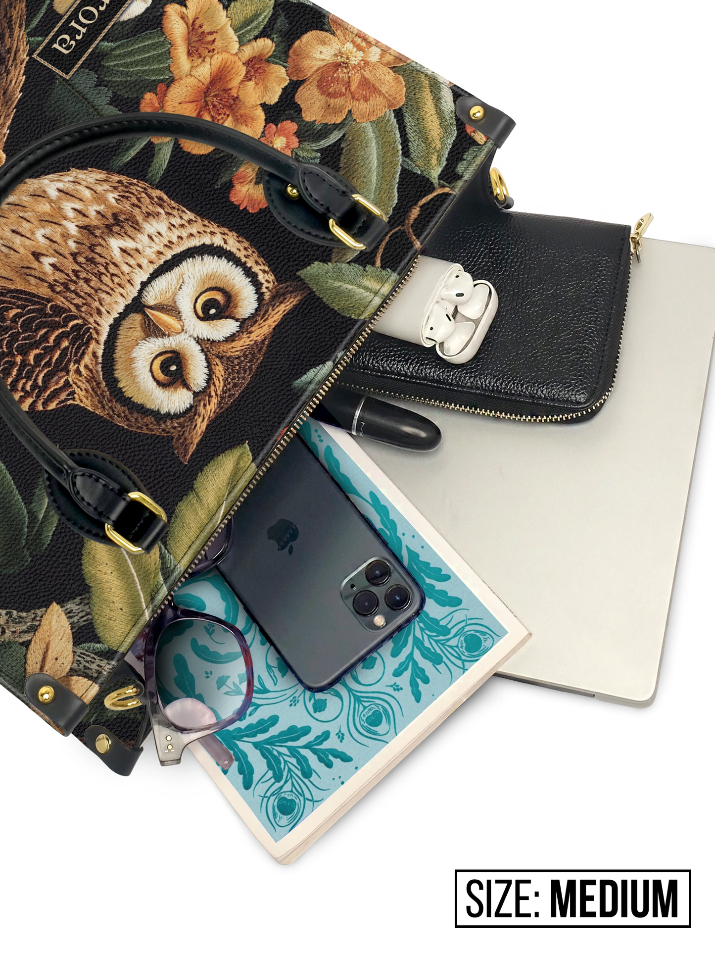 Owl Flower HTRZ27127805BE Leather Bag