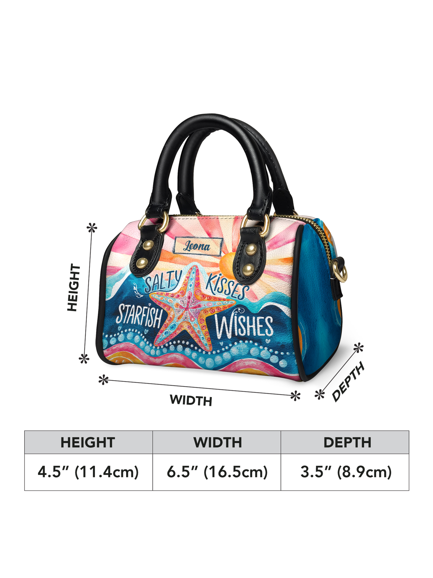 Salty Kisses Starfish Wishes Beach ANRZ02016132NS Mini Satchel