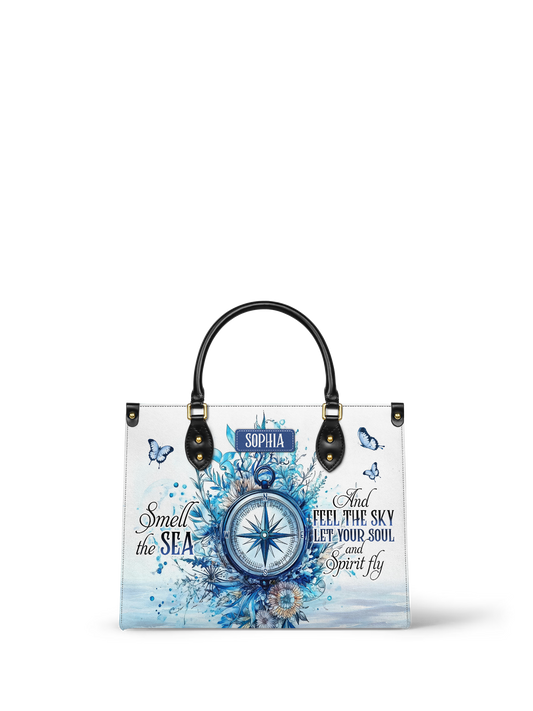 Smell The Sea And Feel The Sky Let Your Soul And Spirit Fly Compass HHRZ27129394IO Leather Bag