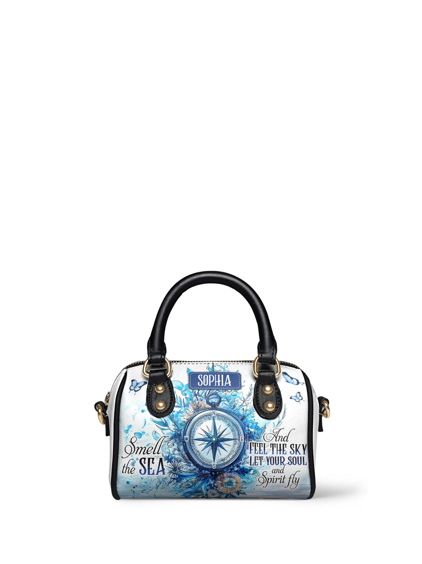 Smell The Sea And Feel The Sky Let Your Soul And Spirit Fly Compass ANRZ02019570FO Mini Satchel