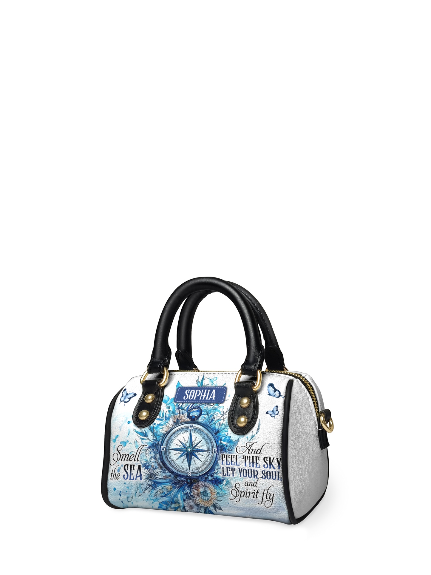 Smell The Sea And Feel The Sky Let Your Soul And Spirit Fly Compass ANRZ02019570FO Mini Satchel