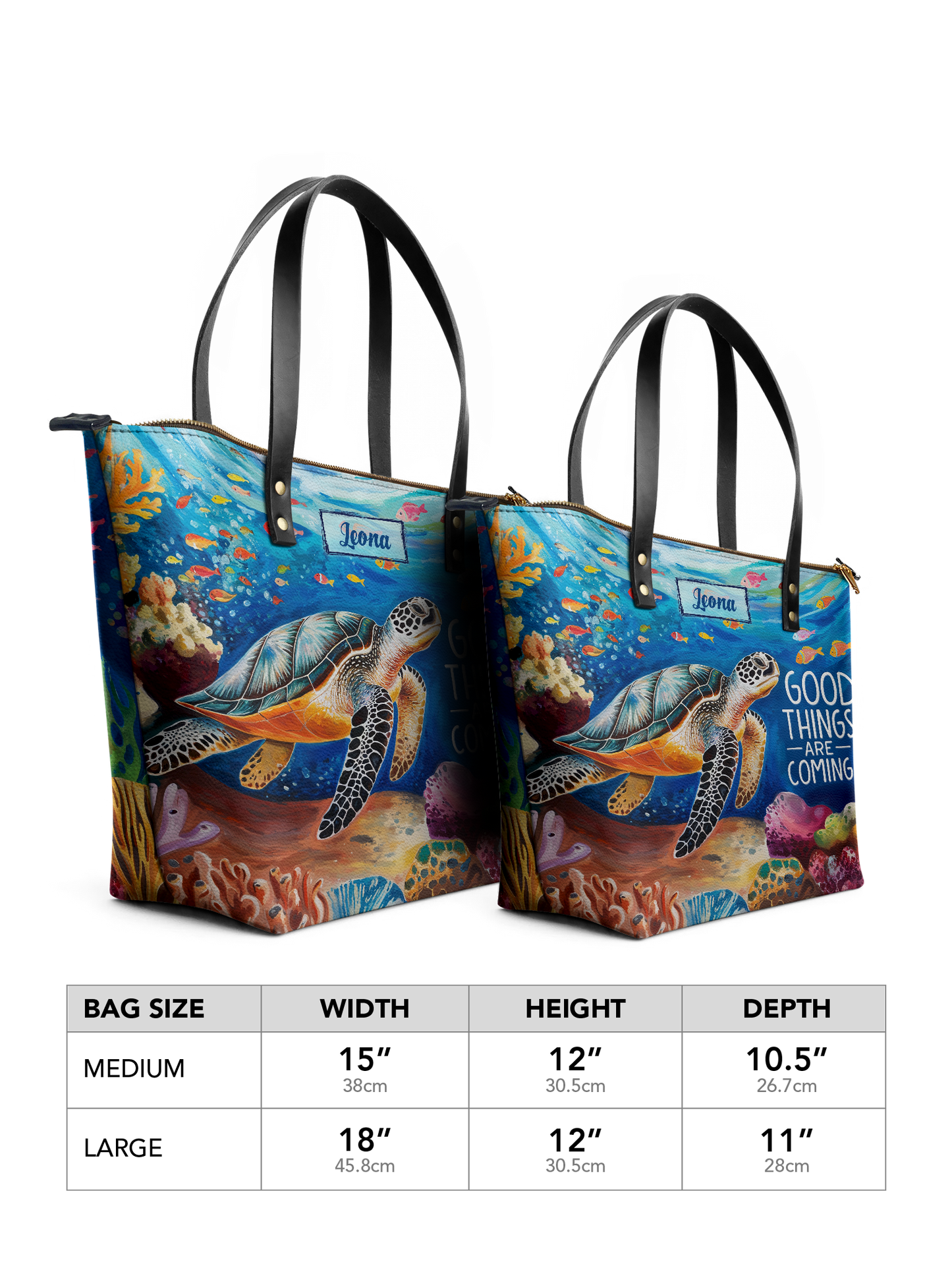 Good Things Are Coming Turtle Beach HTRZ30126824BH Leather Tote Bag