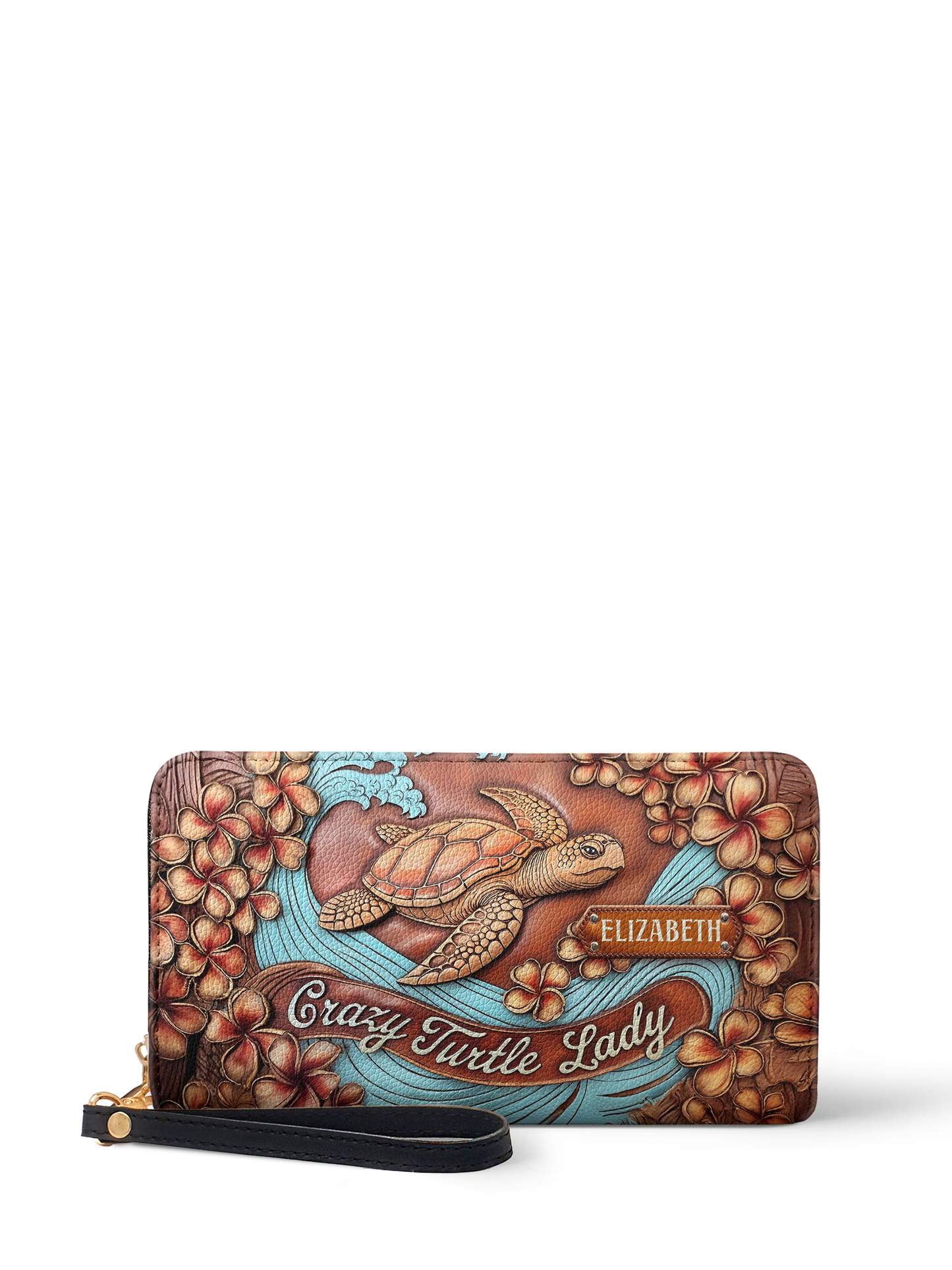 Crazy Turtle Lady Flower Beach HTRZ02011815BS Wallet