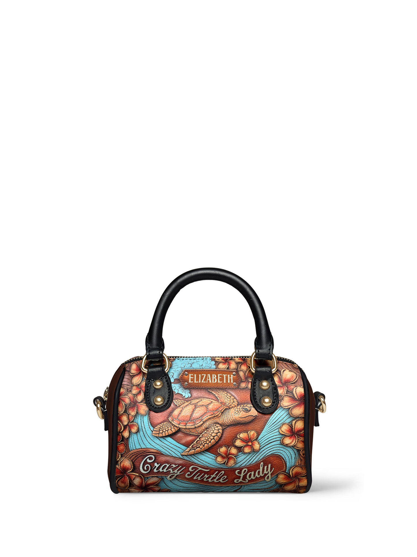 Crazy Turtle Lady Flower Beach ANRZ02012682EE Mini Satchel